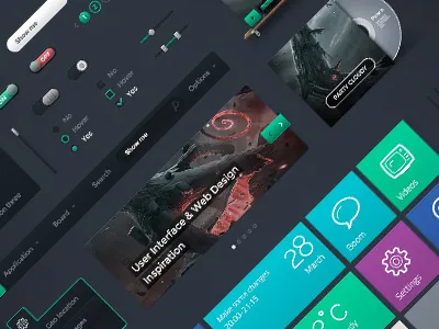 Polaris Free UI button disc free freebie kit menu metro player polaris psd shelf slider ui ui kit