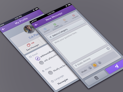 SB (some pages) blue feedback green purple simple texture ui ux
