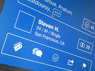 Taking a step back blueprint flat icons like match mobile photo share smile tag wireframe