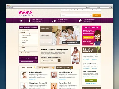 Mamă Responsabilă baby layout design mother pregnancy pregnant user interface