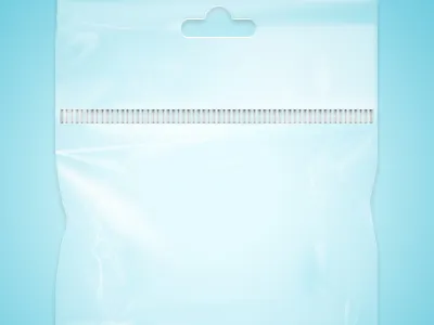 Plastic Pouch bag blue empty pack plastic pouch transparent ui user interface zip