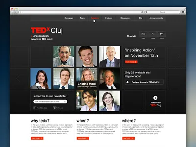 TEDx Cluj cluj design event layout ted tedx user interface