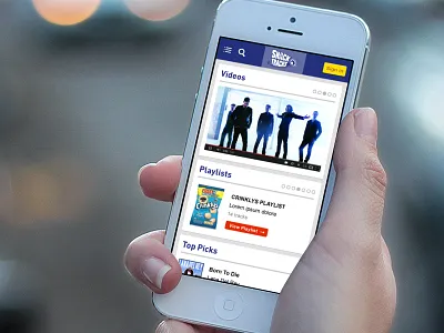 Homepage (WIP) android blue grey iphone mobile music platform playlist red rubbik signin snacktracks song track uk universal video white windows