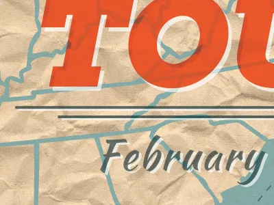 Branches East Coast Tour Poster band branches folk map poster states texture tour usa