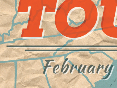 Branches East Coast Tour Poster band branches folk map poster states texture tour usa