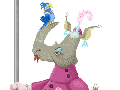 Snooty Rino Lady tim paul timpaulillustrations.com