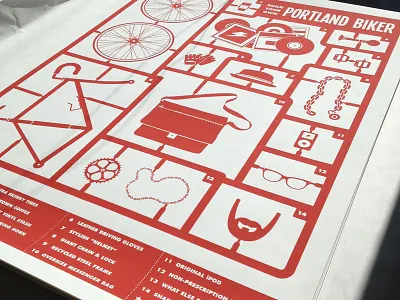Build-a-Biker Portland edition ald artcrank bike funny hipster portland poster screen printed