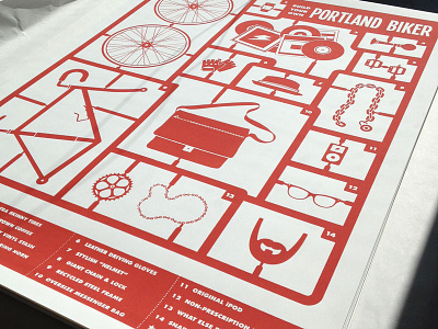 Build-a-Biker Portland edition ald artcrank bike funny hipster portland poster screen printed