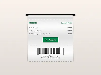 Receipt Freebie app download free freebie freebies green interface paper pay psd receipt shopping ui user interface white