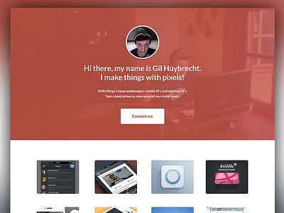 New Portfolio 2013 flat landing minimalistic page red ui webdesign