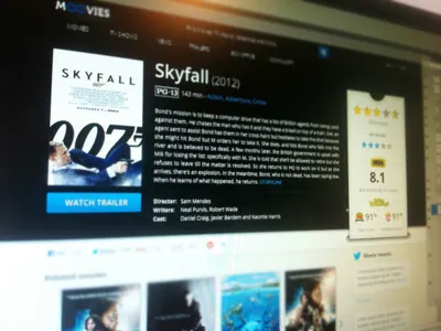 Moovies Shot dark films movies web design website