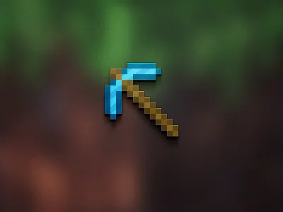 Minecraft art craft diamonds game icon mine minecraft pickaxe pixel