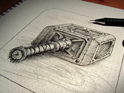 Hammer - App icon concept design hammer icon illustration ios iphone paper pencil sketch