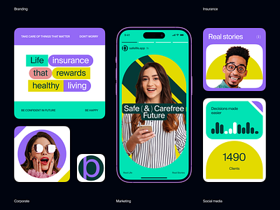 Safelife Visual Identity Concept animation app banners brand identity branding concept creative design identity illustration insurance ios logo mobile social media typo ui ux web webdesign