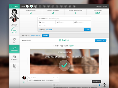 Progress View app application dashboard handsome interface layout profile ui user user experience user interface user profile ux web web app