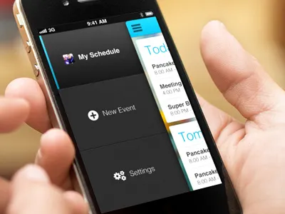 Kahootz iOS Menu app calendar event ios menu mobile nav navigation schedule