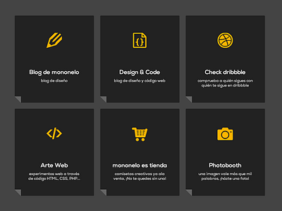 My sites' grid cards css3 grid html5 links portfolio sites