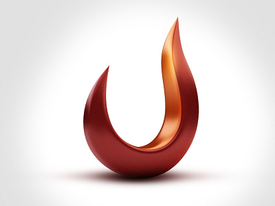 3D logo 3d clean fire icon logo shiny