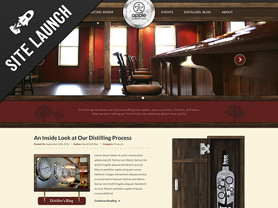 Apple Country Spirits Website apple blog chrome design dial dwaiter footer interface launch texture ui ux vodka web website wood