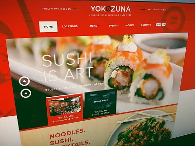 Yokozuna asian clean forefathers homepage red slider sushi website white