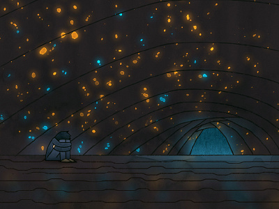 Alone book children design illustrator ipad kids vector watercolor