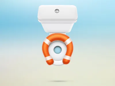 Toilet blue ceramics lifebuoy orange sand toilet water wc