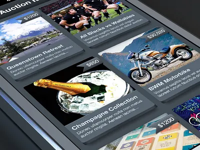 Gallery grid view dark grid ios iphone list thumbnails ui