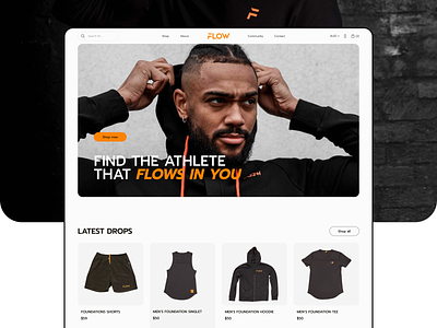 FLOW Athlete / e-commerce clothing concept design e commerce ecomm interface product product card shop sport store ui user experience user interface ux webdesign website workout