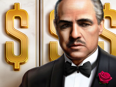 Godfather brando butterfly casino casual family game games gangster godfather gold icon mafia marlon paramount pictures retro rose tie