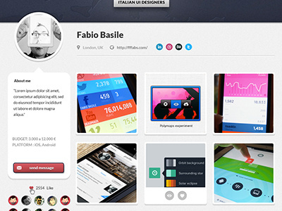 Page Profile profile socialnetwork ui ux webdesign