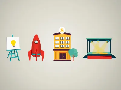 Icons bank canvas icons idea lights space stage tree