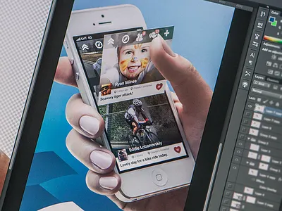 close promo 5 ad app apple banner close design flip hand home icon ios iphone like photoshop print process promo timeline