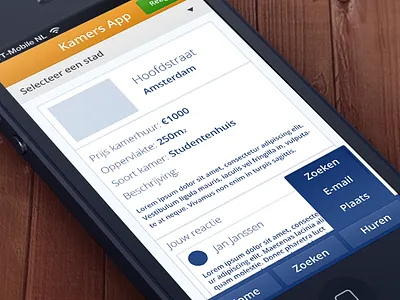 Kamer WebApp app blue ios kamers mobile orange simple