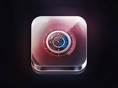 Crystal Clock app clock crystal dark glass icon ios light photoshop time