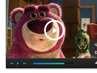 Video Player Skins flat interface minimal play player ui video video player