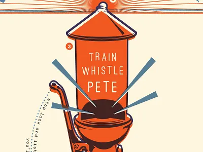 Train Whistle Illustration antique old portland print screen train vintage whistle