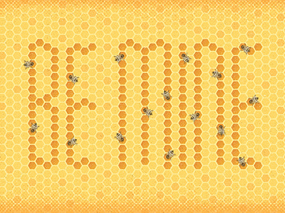 Valentine's day type bee day drawn geometric hand honey honeycomb illustration lettering texture type typography valentine valentines wallpaper