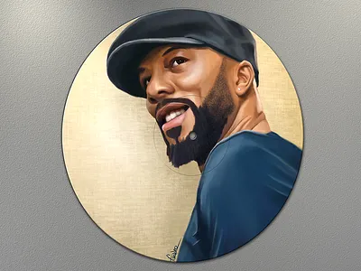 Common Painting art common digital painting hip hop image transfer painting photoshop record tablet vinyl wacom