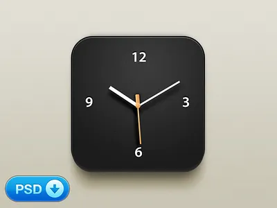Clock iOS Icon [+PSD] app clock free freebie icon ios iphone psd simple