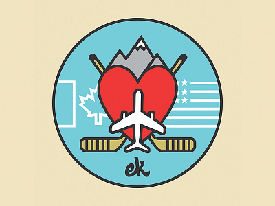 EK Winter Trip Icon canada hockey icon illustration love usa winter