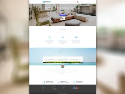 Landing Page advantage clean features handshake icons landing page message minimal photos search simple social testimonial ui ux web design