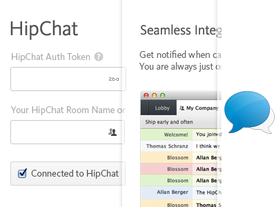 HipChat Integration Settings attachment blocked button chat checkbox client collaboration file hipchat icon integration ios ipad iphone mobile ready screenshot settings team tooltip turtle