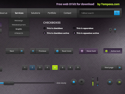 Free Dark Web UI Kit dark download free kit ui web