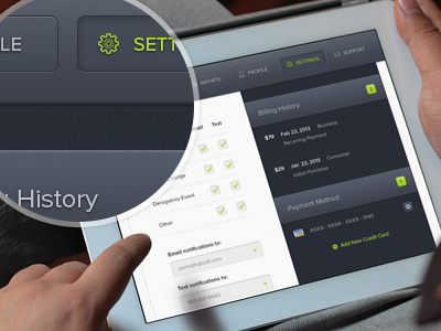 Settings Page back end billing clean credit credit card dashboard form money settings ui web