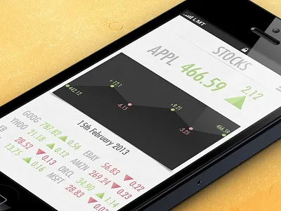 Stock App analytical app application best business clean data design finance fun info information interface ios iphone iphone5 low money nasdaq poly stats stocks triangle ui users ux