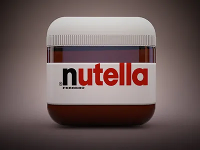 Nutella 3d bread chocolate ferrero food hazelnut icon nutella