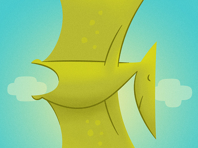 Pter clouds dinosaur flying illustration pterodactyl sky