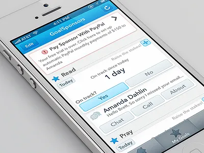 GoalSponsors App app ios iphone mobile