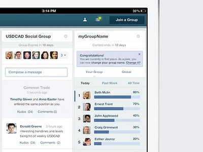 Leaderboard app design finance forex leaderboard mobile responsive social trading ui ux web