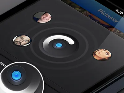 Picture search (wip) app button desing glow ios iphone lens mobile search ui